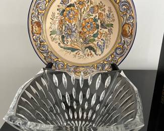 Talavera plate (Spain); Mikasa crystal bowl.