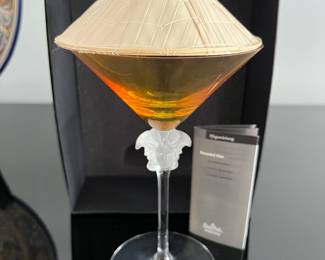 Rosenthal Versace Medusa Lumiere martini glass in amber.
