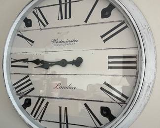 Wall clock by Westminster Clock Company.