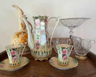 Antique  R.S. Prussia porcelain demitasse or chocolate set.