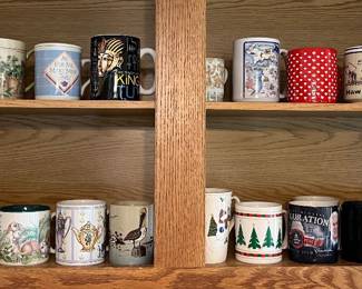 Fun selection of more than 50 coffee cups.