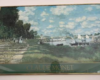 Framed Claude Monet print.