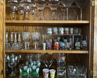 Excellent selection of drinkware, including martini, glasses, wine, glasses, shock, glasses, and more.