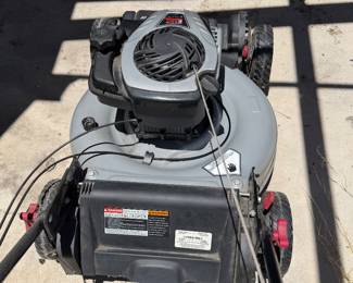 Murray branded 22-inch cut lawn mower equipped with a Briggs & Stratton E550 engine