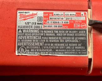 milwaukee 5380-21 Model hammer drill kit