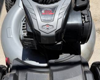 Murray branded 22-inch cut lawn mower equipped with a Briggs & Stratton E550 engine