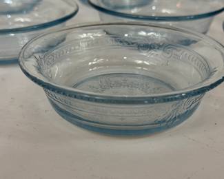 FIRE KING SAPPHIRE BLUE PHILBE BERRY BOWLS x 8