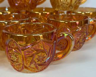 MARIGOLD CARNIVAL GLASS PUNCH CUPS IMPERIAL GLASS