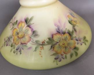 VINTAGE HAND PAINTED GLASS LAMP SHADE