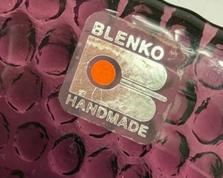 VINTAGE BLENKO AMETHYST ART GLASS SALAD SET