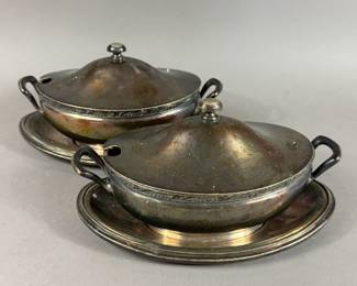 REED & BARTON SILVER SOLDERED HERMITAGE CLUB DISHS