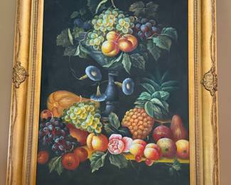 LARGE 17TH CENTURY BAROQUE STYLE STILL LIFE FRAMED