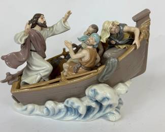 JESUS CALMING THE STORM CERAMIC FIGURINE