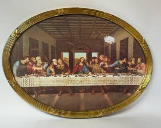 HOME INTERIORS THE LAST SUPPER W OVAL FRAME