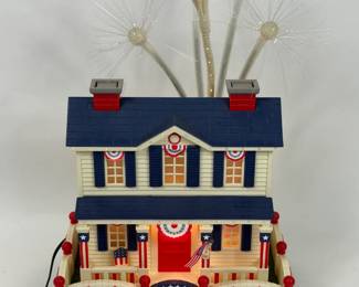 VINTAGE AVON PATRIOTIC LIGHTED FIBER OPTIC HOUSE