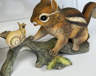 HOMCO PORCELAIN FIGURINES CHIPMUNK RACCOONS FOX