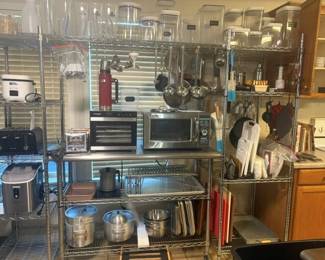 Kitchen appliances, pots, pans and canisters
