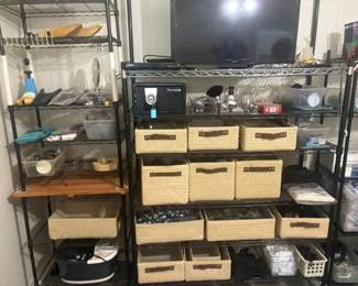 Racks, Safe, Storage Baskets, TV, DVD player