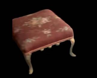 Vintage French Provincial orange Floral Tapestry Footstool