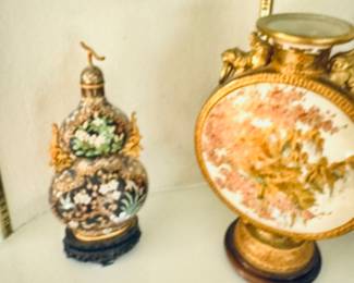 Meiji Era Japanese & Chinese cloisonné vase