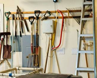 Garage full of tools and yard 
