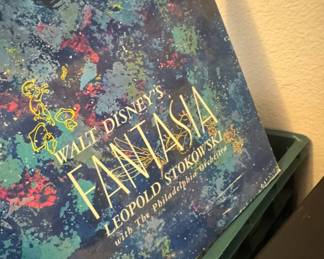 vintage 3-LP vinyl set of Walt Disney's Fantasia soundtrack conducted by Leopold Stokowski