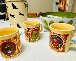 vintage 1978 The Muppet Show coffee mugs manufactured in England by Kiln Craft.