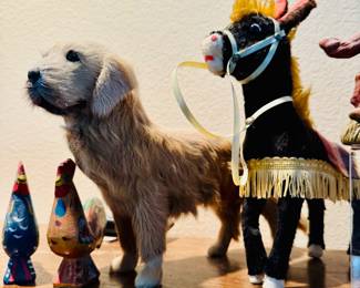 Donkeys, dogs and ducks ( chickens) 