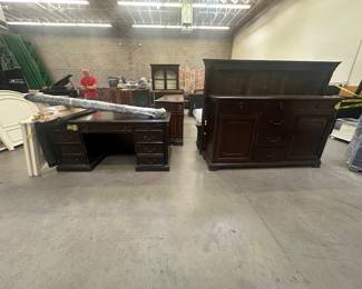 Wood desk, Wood headboard & footboard