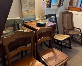 Vintage chairs. Lamp is not for sale.