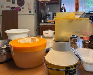 Vintage popcorn maker and salad spinner