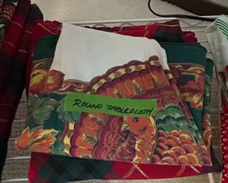 Thanksgiving Turkey Round Tablecloth