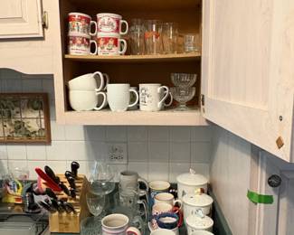 Assorted Campbells Soup Mugs and Collectible Glassware Collection