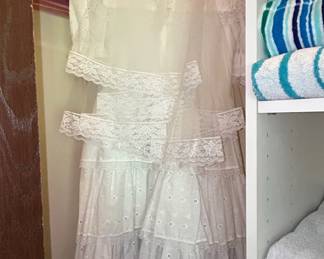 Vintage White Cotton Eyelet Lace Prairie Dress second image