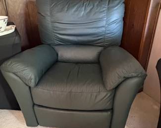 Dark Green Leather Recliner