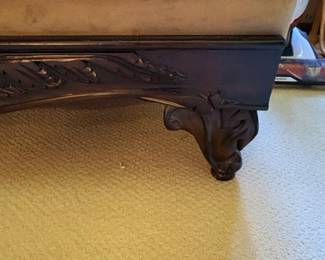Victorian Style Chaise Lounge with Carved Mahogany Base second image
