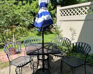 Metal Patio Dining Set with Umbrella