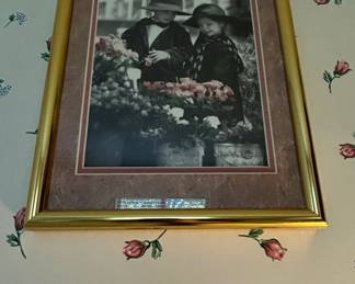 Framed Black and White Photograph of Two Children