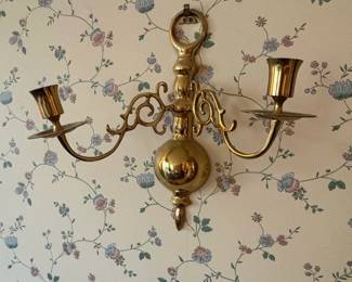 Brass Colonial Williamsburg Style Double Candle Sconce
