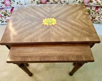 Vintage Thomasville Parquetry Nesting Table Set $150