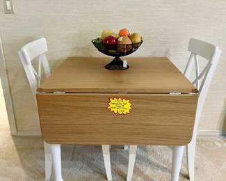 IKEA Danderyd Drop-Leaf Table with IKEA Ingolf Chairs $125