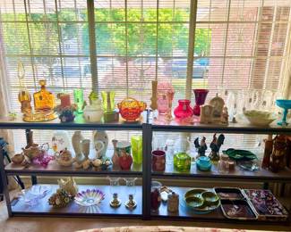 Assorted glass pieces - Fenton, Lenox, Anchor Hocking, etc
