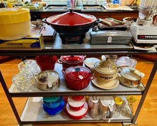 Le Creuset Dutch Oven, Pfaltzgraff Village Pattern Soup Tureen, etc