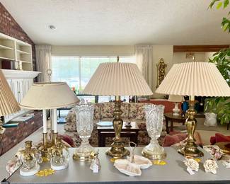 Mid-Century Modern Lamps - Hollywood Regency Style, Leaded Crystal, etc