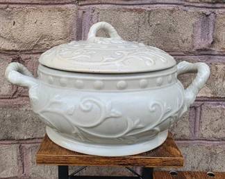 Vintage Covered Dish Vine Branch Embossed Details