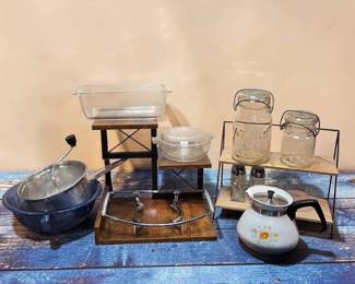 Vintage PYREX Atlas Jar Corningware Food Mill More