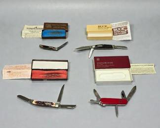 Vintage Collectable Pocket Knives, Uncle Henry, Buck, Victorinox, Schrade With Boxes