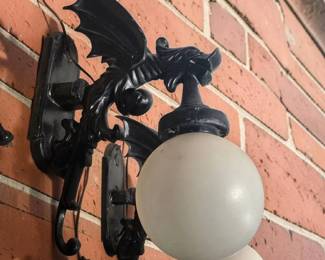 Pair Of Kings Bay Gargoyle Dragon Wall Light Sconces Very Cool Gothic Works