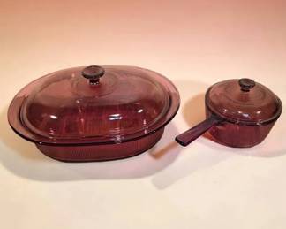 Rare Cranberry Corning Vision Casserole Dish Large 4 Quart 1 Liter Saucepan
