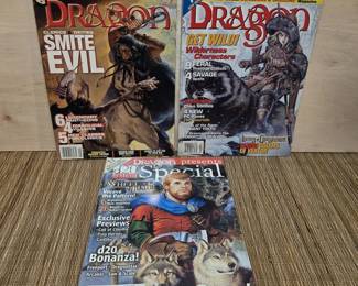 Vintage Dungeons Dragons DRAGON Magazines 5 Includes 2001 Annual D20 SPECIAL